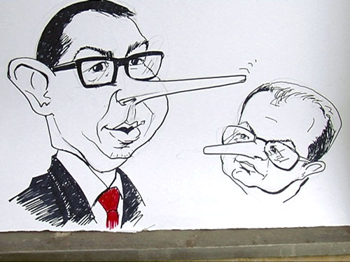 Caricaturi protest Ponta si Boc